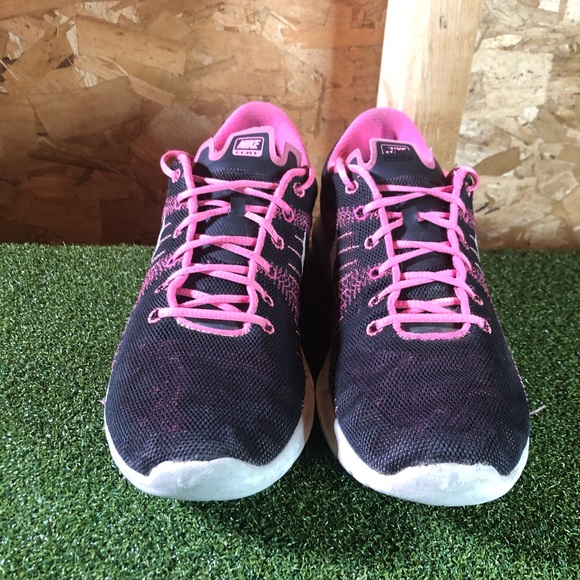 Nike Flex Fury Black Pink Athletic Running Shoes Size 6.5Y Women’s 8 - Picture 2 of 9